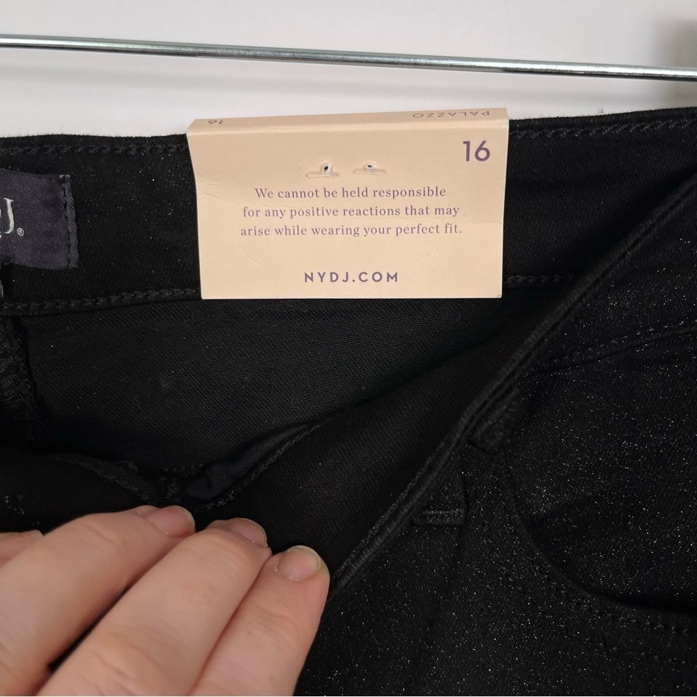Mia Palazzo High Waist Flare Jeans in Glamorous black sparkle sz 16 Women’s NWT - Picture 9 of 14